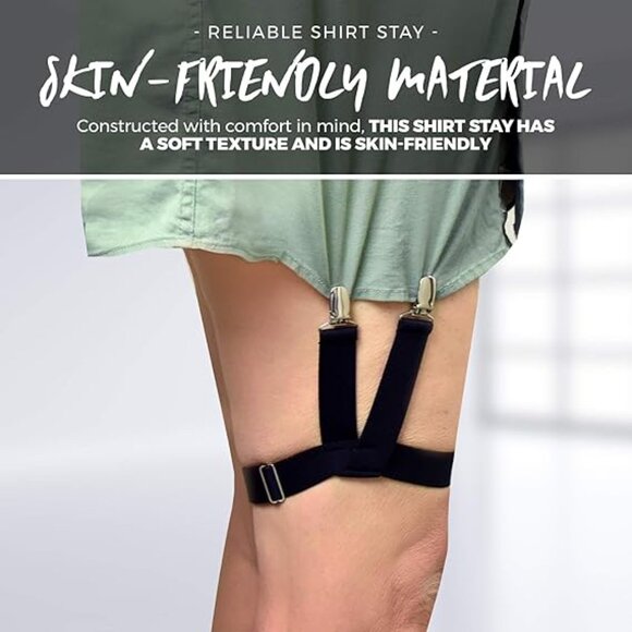 HOLD'EM Shirt Stay for men Police Military Thigh Suspender Non-Slip Clips - Picture 4 of 6